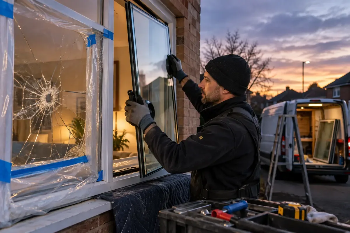 Professional glazier fitting replacement double glazing