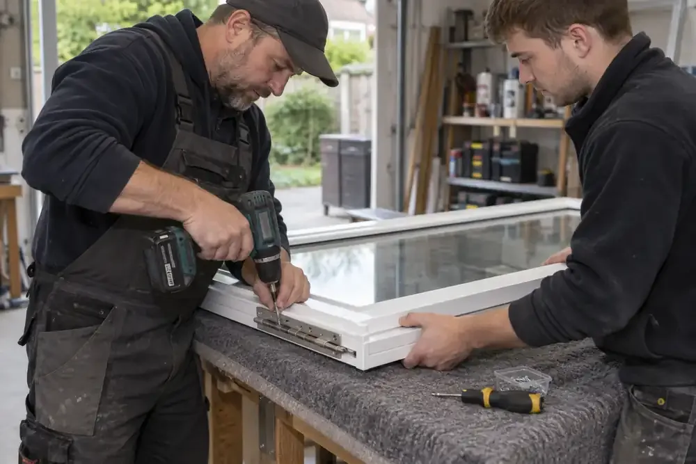 Window Hinge Replacement by a professional glazing installer